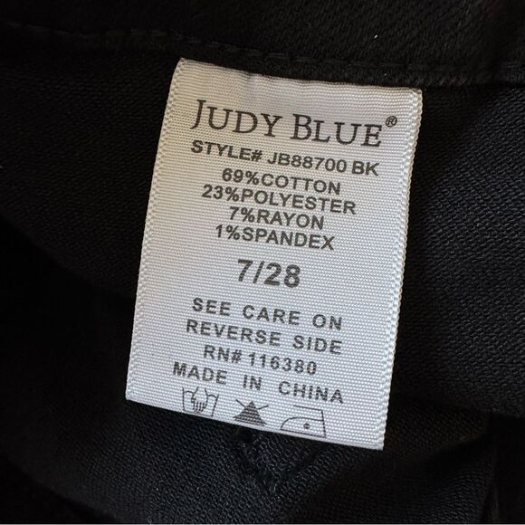 Judy Blue High Waist Double Roll Cuff Jogger Jean in Jet Black Size 7/28 - Picture 14 of 14
